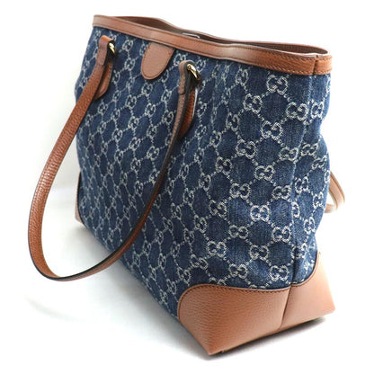 GUCCI グッチ GGデニム ミディアムトート トートバッグ ブルー ブラウン 631685 2KQGG 8375 レディース【中古】