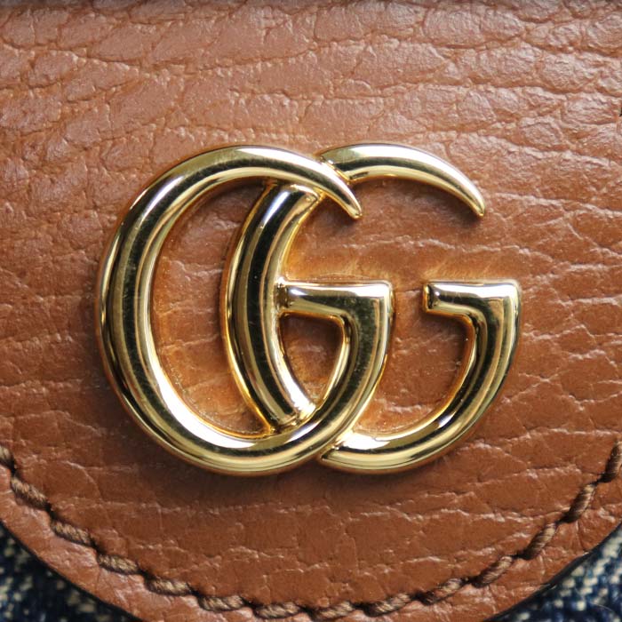 GUCCI グッチ GGデニム ミディアムトート トートバッグ ブルー ブラウン 631685 2KQGG 8375 レディース【中古】