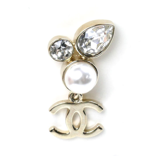 CHANEL シャネル メタル フェイクパール ココマーク パール ラインストーン ピアス 片耳 レディース【中古】