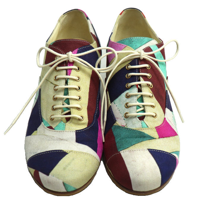 CHANEL シャネル レースアップ マルチカラー ヒールデザイン パンプス マルチカラー G31468 SIZE 35 1/2 C レディース【中古】