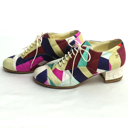 CHANEL シャネル レースアップ マルチカラー ヒールデザイン パンプス マルチカラー G31468 SIZE 35 1/2 C レディース【中古】