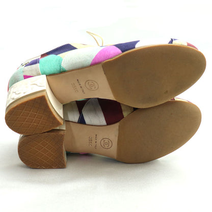 CHANEL シャネル レースアップ マルチカラー ヒールデザイン パンプス マルチカラー G31468 SIZE 35 1/2 C レディース【中古】