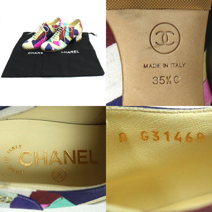 CHANEL シャネル レースアップ マルチカラー ヒールデザイン パンプス マルチカラー G31468 SIZE 35 1/2 C レディース【中古】