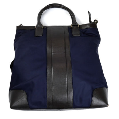 COACH コーチ ボンベ ナイロン ビジネス トート 2Wayショルダーバッグ ネイビー/ブラウン F71546 メンズ【中古】