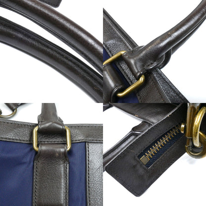 COACH コーチ ボンベ ナイロン ビジネス トート 2Wayショルダーバッグ ネイビー/ブラウン F71546 メンズ【中古】