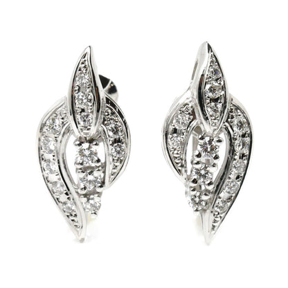 MIKIMOTO ミキモト K18WG ホワイトゴールド ダイヤ イヤリング ダイヤモンド0.23ct/0.23ct 6.1g ネジ式 レディース【中古】
