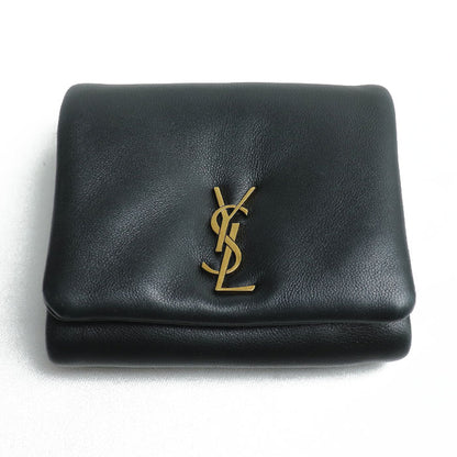 SAINT LAURENT サンローラン カリプソ コンパクトウォレット 三つ折り財布 ブラック 764000AACX71000 レディース【中古】