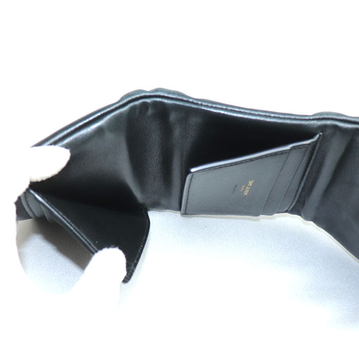 SAINT LAURENT サンローラン カリプソ コンパクトウォレット 三つ折り財布 ブラック 764000AACX71000 レディース【中古】