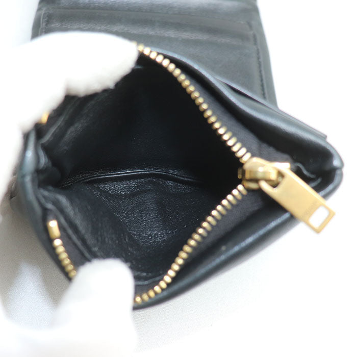 SAINT LAURENT サンローラン カリプソ コンパクトウォレット 三つ折り財布 ブラック 764000AACX71000 レディース【中古】