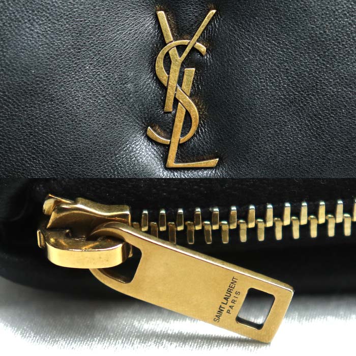 SAINT LAURENT サンローラン カリプソ コンパクトウォレット 三つ折り財布 ブラック 764000AACX71000 レディース【中古】