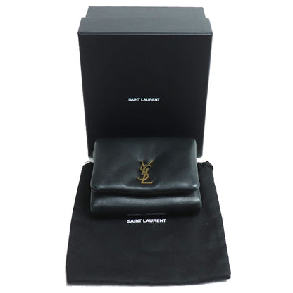 SAINT LAURENT サンローラン カリプソ コンパクトウォレット 三つ折り財布 ブラック 764000AACX71000 レディース【中古】