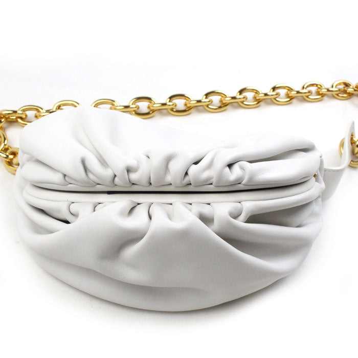 BOTTEGAVENETA ボッテガヴェネタ ザ ベルトチェーン ポーチ ホワイト 651445 チェーンベルトバッグ レディース【中古】【極美品】