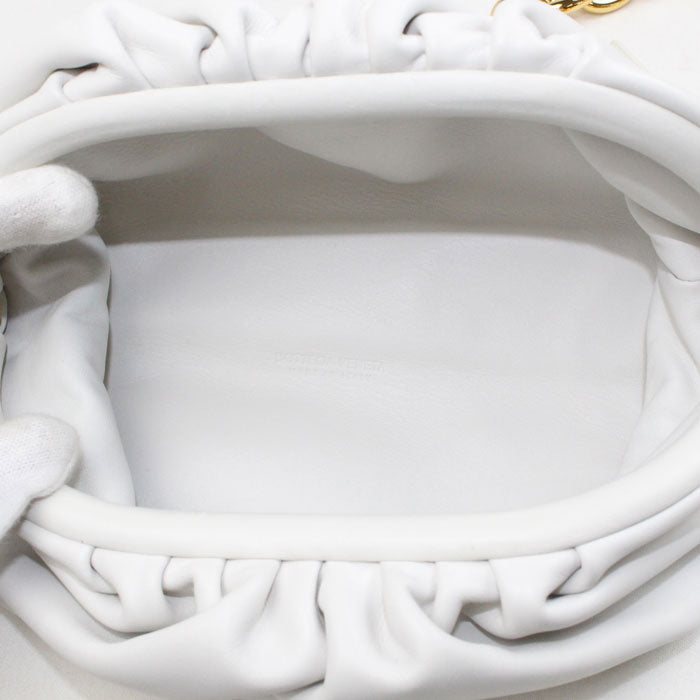 BOTTEGAVENETA ボッテガヴェネタ ザ ベルトチェーン ポーチ ホワイト 651445 チェーンベルトバッグ レディース【中古】【極美品】