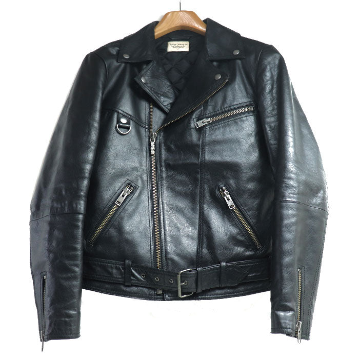 Nudie Jeans ヌーディージーンズ ダブル ライダースジャケット ブラック M メンズ【中古】