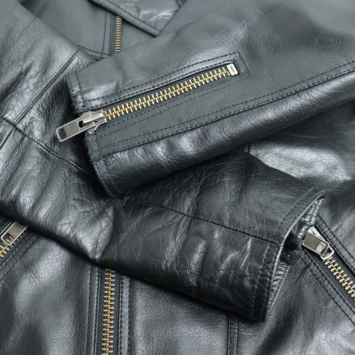 Nudie Jeans ヌーディージーンズ ダブル ライダースジャケット ブラック M メンズ【中古】