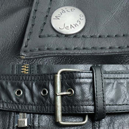 Nudie Jeans ヌーディージーンズ ダブル ライダースジャケット ブラック M メンズ【中古】