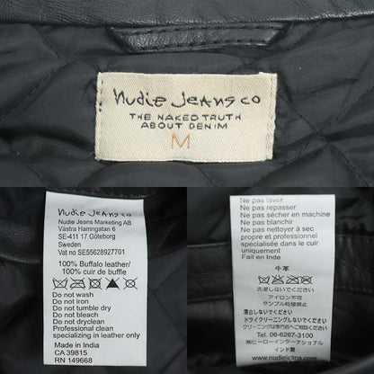 Nudie Jeans ヌーディージーンズ ダブル ライダースジャケット ブラック M メンズ【中古】