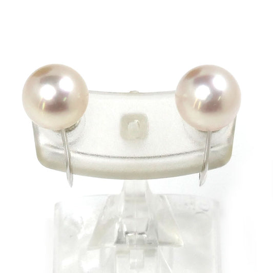 K14WG ホワイトゴールド パール イヤリング パール約8.4mm/約8.4mm 2.5g ネジ式 レディース【中古】