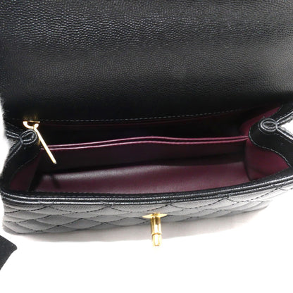 CHANEL シャネル トップハンドル フラップバッグ 2Wayショルダーバッグ ブラック A92990 レディース【中古】【美品】