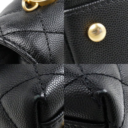 CHANEL シャネル トップハンドル フラップバッグ 2Wayショルダーバッグ ブラック A92990 レディース【中古】【美品】