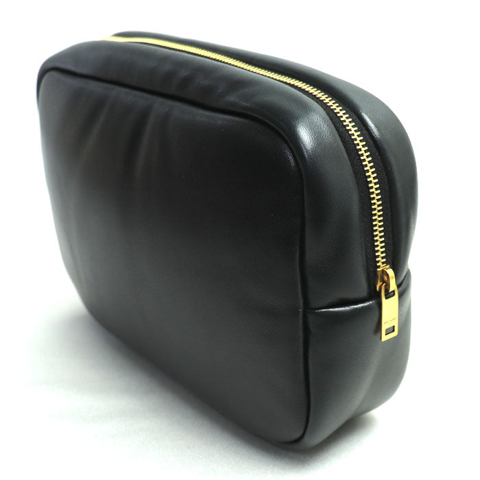 SAINT LAURENT サンローラン カサンドラ コスメポーチ クラッチバッグ ブラック 767101 AACX7 1000 レディース【中古】【美品】