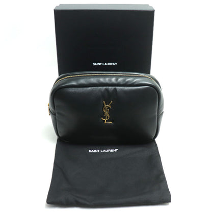 SAINT LAURENT サンローラン カサンドラ コスメポーチ クラッチバッグ ブラック 767101 AACX7 1000 レディース【中古】【美品】