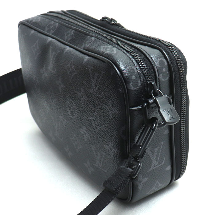 LOUIS VUITTON ルイ・ヴィトン アルファ・メッセンジャー ショルダーバッグ モノグラムエクリプス ブラック M46955 ICチップ メンズ【中古】【美品】