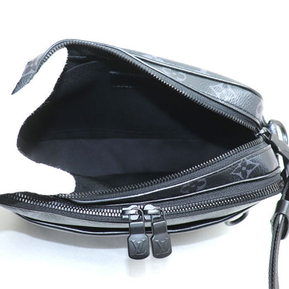 LOUIS VUITTON ルイ・ヴィトン アルファ・メッセンジャー ショルダーバッグ モノグラムエクリプス ブラック M46955 ICチップ メンズ【中古】【美品】