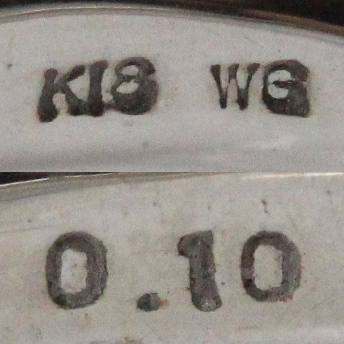 K18WG ホワイトゴールド ダイヤ リング・指輪 ダイヤモンド0.10ct 11号 3.3g フラワーモチーフ レディース【中古】【美品】