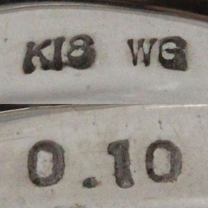 K18WG ホワイトゴールド ダイヤ リング・指輪 ダイヤモンド0.10ct 11号 3.3g フラワーモチーフ レディース【中古】【美品】