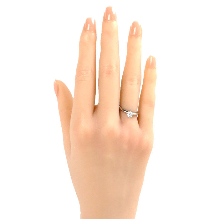 TIFFANY&Co. ティファニー Pt950プラチナ ソリテール ダイヤ リング・指輪 ダイヤモンド0.26ct 6.5号 4g レディース【中古】【美品】