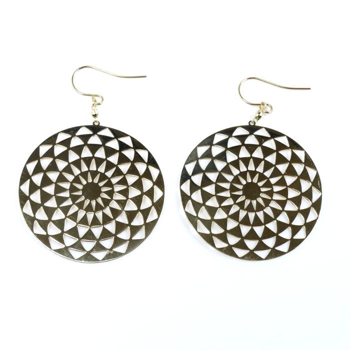 K18YG イエローゴールド ラウンド ピアス 3.5g アメリカンフック レディース【中古】