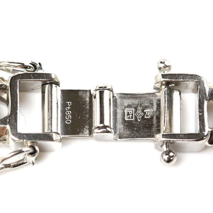 Pt850プラチナ ブレスレット 喜平6面Wカット 50.3g 20.0cm メンズ【中古】