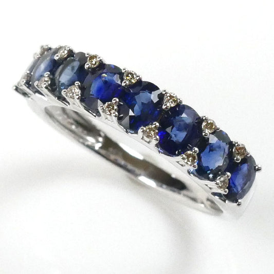 GSTV K18WG ホワイトゴールド サファイア リング・指輪 サファイア2.25ct ダイヤモンド0.09ct 16.5号 3.7g レディース【中古】