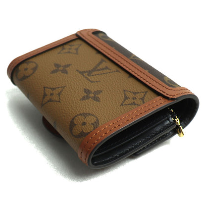 LOUIS VUITTON ルイ・ヴィトン ポルトフォイユドーフィーヌ コンパクト 三つ折り財布 モノグラムリバース ブラウン M68725 ICチップ レディース【未使用】【買取品】