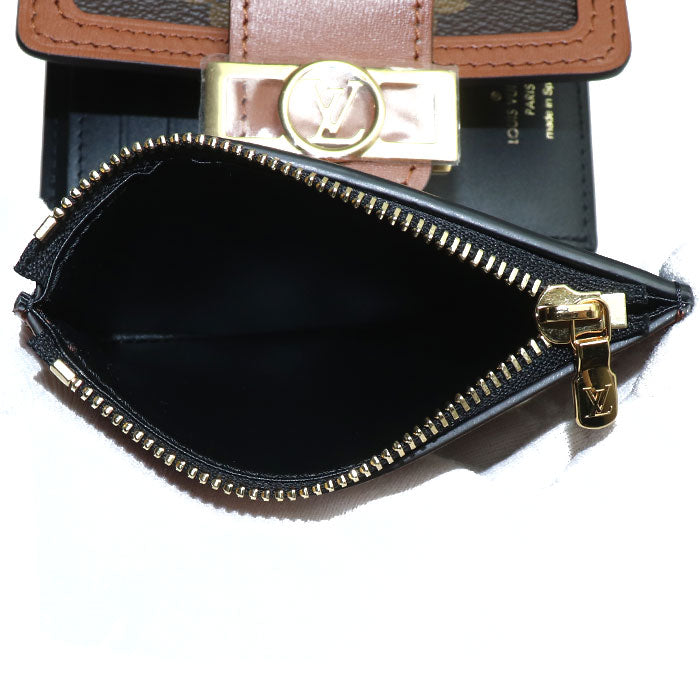 LOUIS VUITTON ルイ・ヴィトン ポルトフォイユドーフィーヌ コンパクト 三つ折り財布 モノグラムリバース ブラウン M68725 ICチップ レディース【未使用】【買取品】