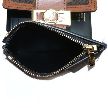 LOUIS VUITTON ルイ・ヴィトン ポルトフォイユドーフィーヌ コンパクト 三つ折り財布 モノグラムリバース ブラウン M68725 ICチップ レディース【未使用】【買取品】