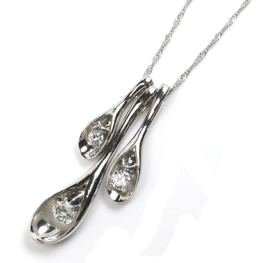 Pt900/850 ダイヤ ネックレス ダイヤモンド0.26ct/0.16ct/0.08ct 7.7g 40cm スプーン レディース【中古】