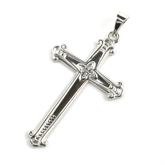 K14WG ホワイトゴールド クロス ペンダントトップ 1.1g レディース【中古】【美品】