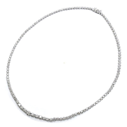 K18WG ホワイトゴールド テニス ネックレス ダイヤモンド3.00ct 10.3g 40cm レディース【中古】