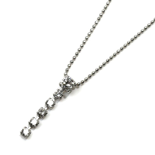 Pt900/850 ダイヤ ネックレス ダイヤモンド0.35ct 3.0g 40cm レディース【中古】