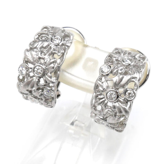 Pt900プラチナ ダイヤ ピアス ダイヤモンド 12.5g バネ式 レディース【中古】