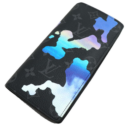LOUIS VUITTON ルイ・ヴィトン ルーム ウィズ ア ビュー ポルトフォイユブラザ 長財布 モノグラムエクリプス ブラック ブルー M81752 ICチップ メンズ【中古】