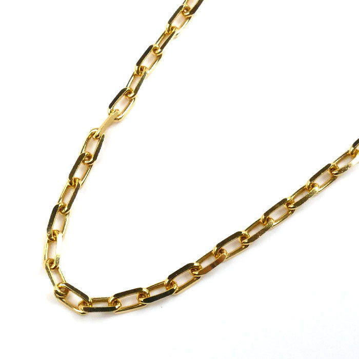 K18YG イエローゴールド ネックレス 小豆 13.6g 47cm メンズ レディース ユニセックス【中古】