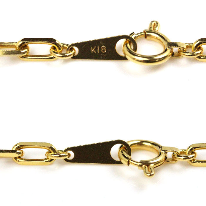 K18YG イエローゴールド ネックレス 小豆 13.6g 47cm メンズ レディース ユニセックス【中古】