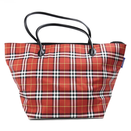 Burberrys バーバリーズ BLUE LABEL  トートバッグ レッド ブラック レディース【中古】