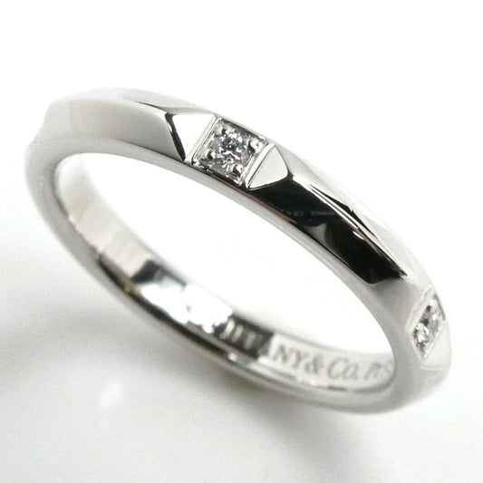 TIFFANY&Co. ティファニー Pt950プラチナ トゥルーバンドリング 5Pダイヤ リング・指輪 ダイヤモンド 8.5号 4.5g レディース【中古】【美品】