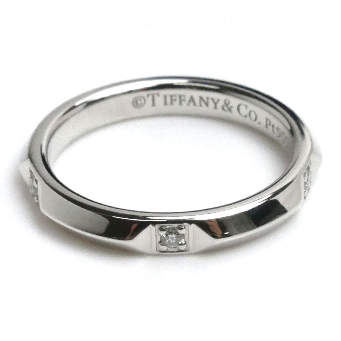 TIFFANY&Co. ティファニー Pt950プラチナ トゥルーバンドリング 5Pダイヤ リング・指輪 ダイヤモンド 8.5号 4.5g レディース【中古】【美品】