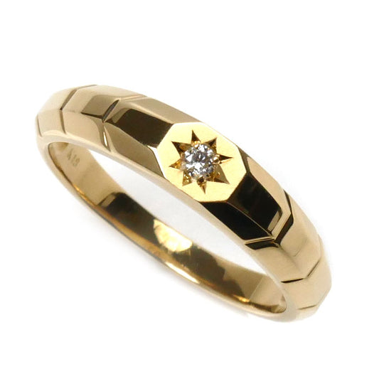 K18YG イエローゴールド ダイヤ リング・指輪 ダイヤモンド 17.5号 3.7g メンズ【中古】【美品】