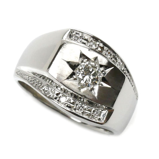 Pt850プラチナ ダイヤ リング・指輪 ダイヤモンド0.28ct/0.08ct 20号 26.4g メンズ【中古】